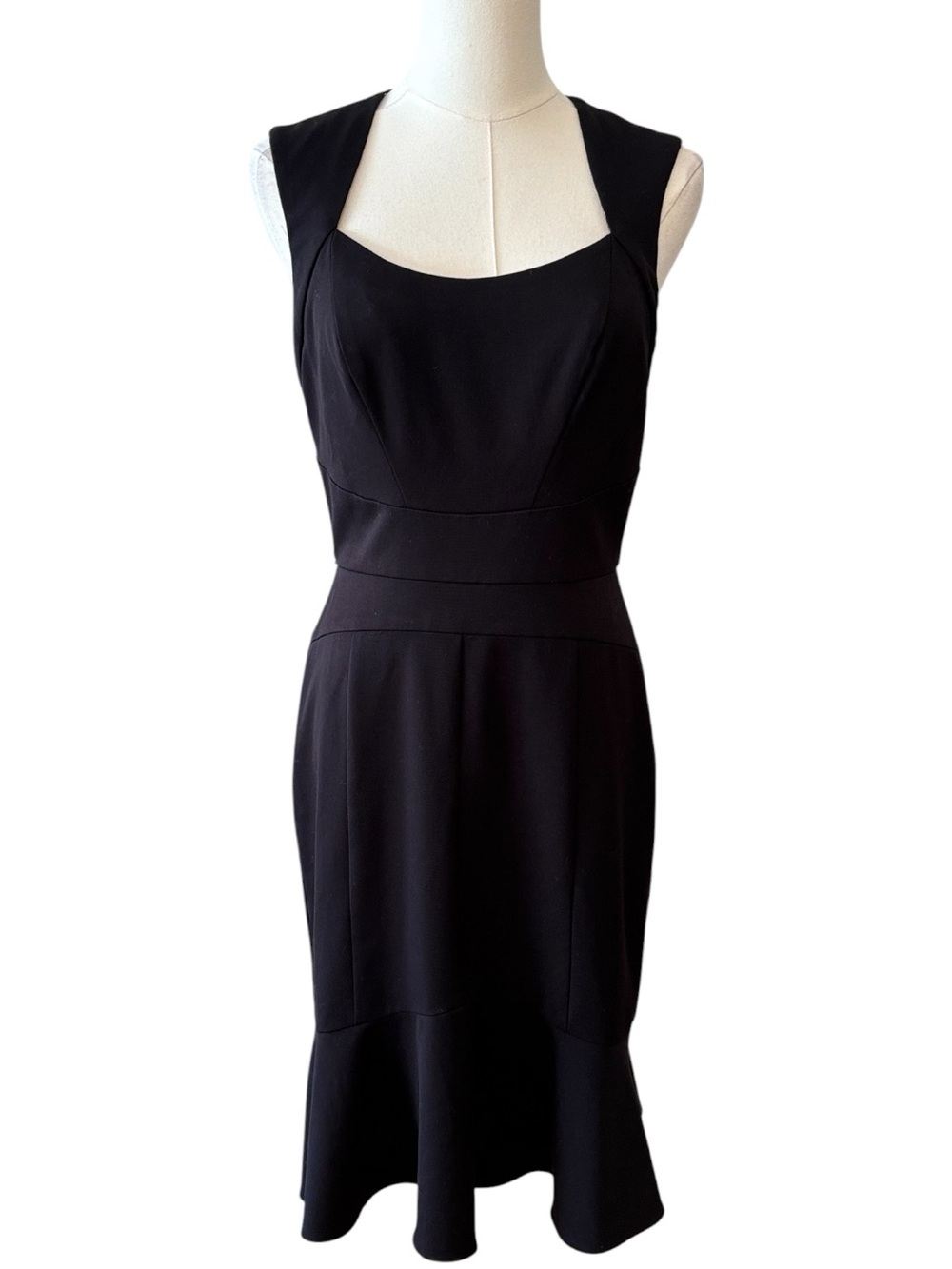 WHBM Black Sleeveless Tulip Hem Sheath Dress Size 4